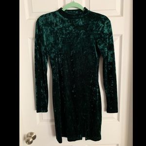 Green velvet dress